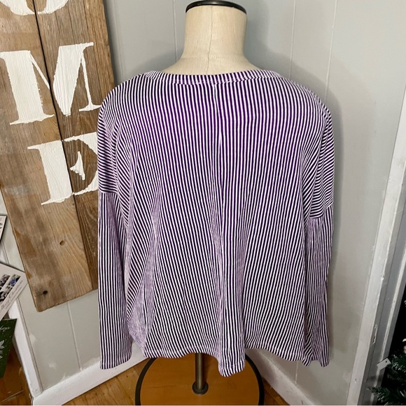 NWOT Zenana purple and white striped top - Picture 6 of 6